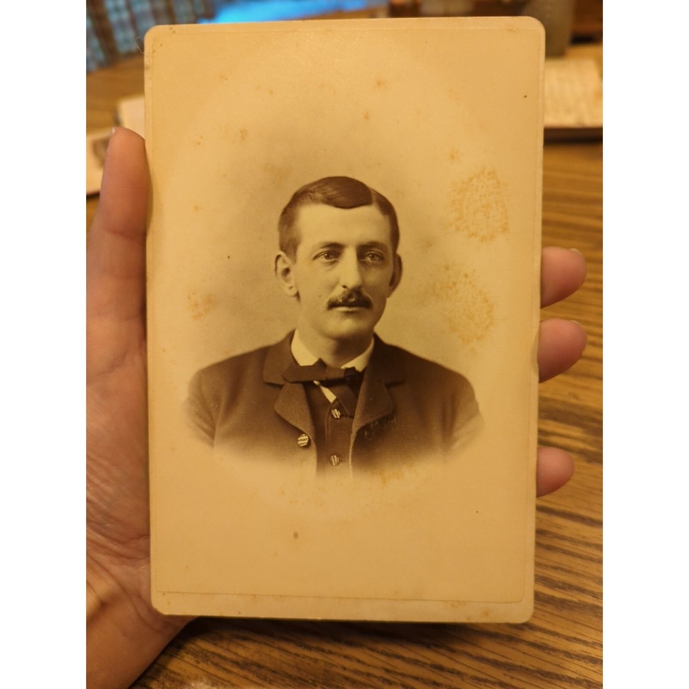 Antique Cabinet Card Man Gentleman Photo Victorian Portrait Medina New York
